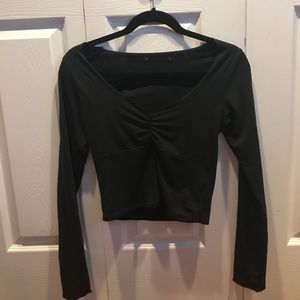 Long sleeve cropped ruched tee ONE SiZE